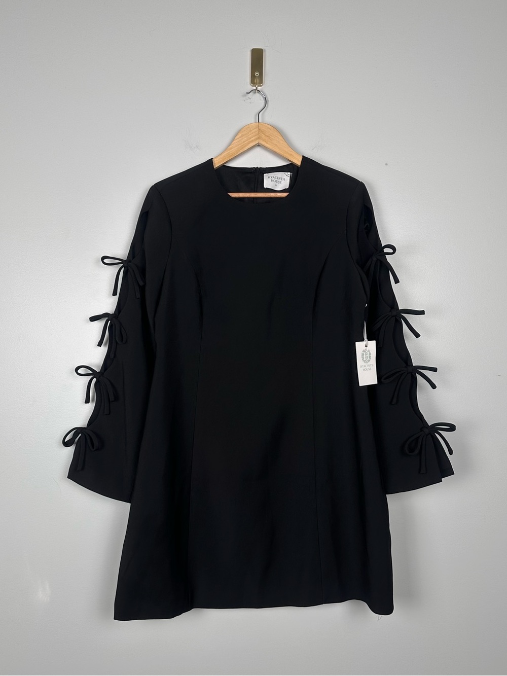 HYACINTH HOUSE Black Bow Sleeve Belinda Mini Dress — NWT - Picture 7 of 11